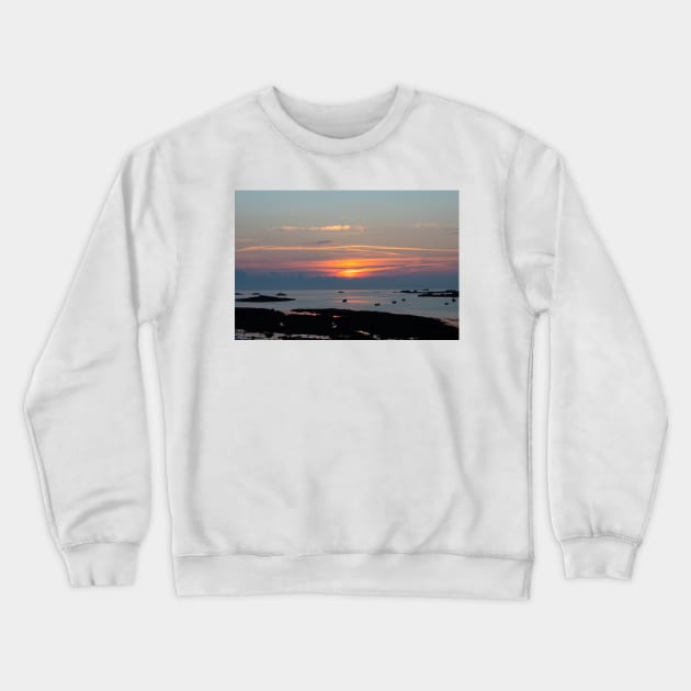 Sunset at Cobo Bay, Guernsey Crewneck Sweatshirt by HazelWright